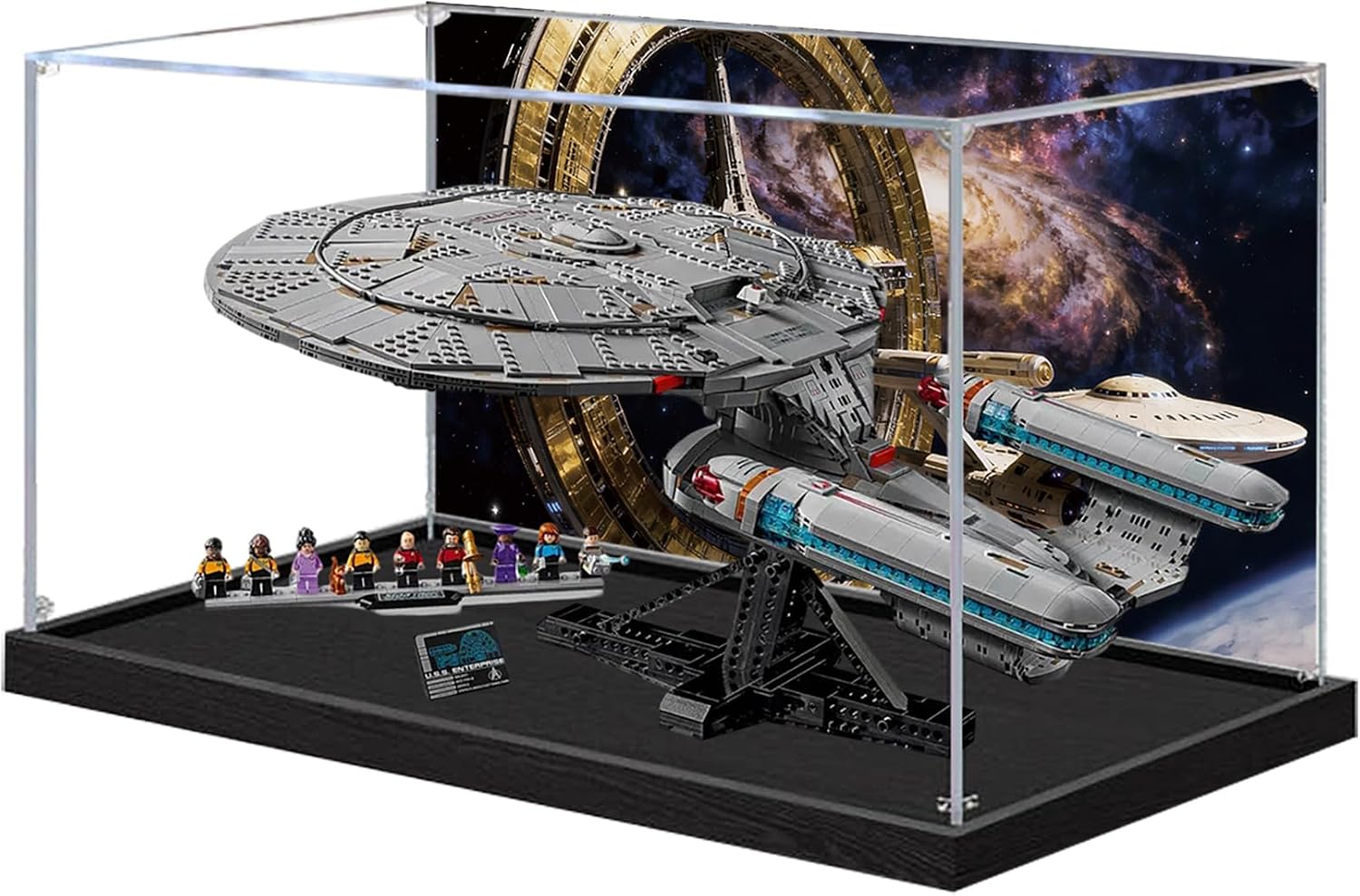Acrylic Display Case for Lego 10356 Star Trek: Federation Starship Building Set– Dustproof Display Box & Showcase, Display Box Compatible with Lego 10356-Only Display case (Back Spray 2)