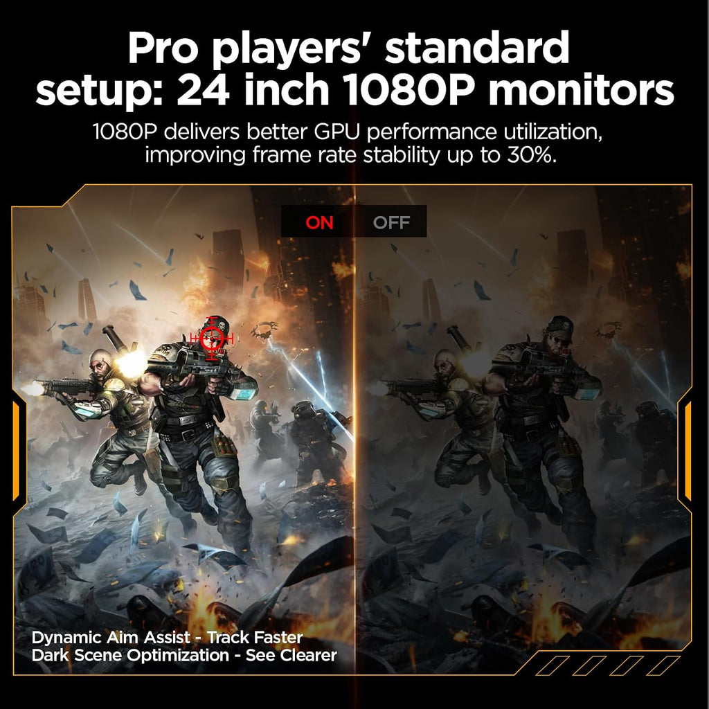 KOORUI 24' Gaming Monitor, 240Hz 1ms Response, FHD HDR400 Display, 90% DCI-P3 Color Gamut, Adaptive Sync, Ultra Slim Frame, VESA Mountable, HDMI 2.0, DP 1.4