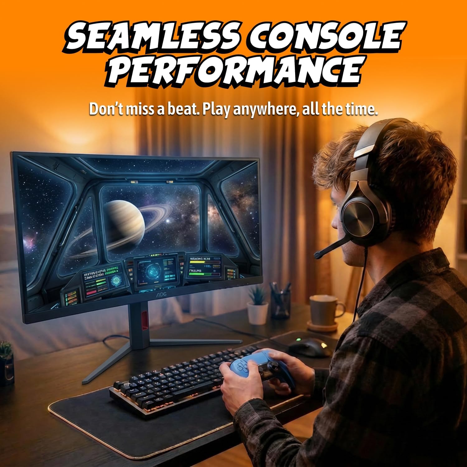 AOC CU34G4Z 34' Curved Ultrawide Gaming Monitor, UWQHD 3440 x1440 1500R 21:9, 240Hz 0.3ms MPRT, HDR 400, Display Port, HDMI, USB 3.2, AMD FreeSync Premium, Height Adjustable, 3-Year Zero-Bright-dot