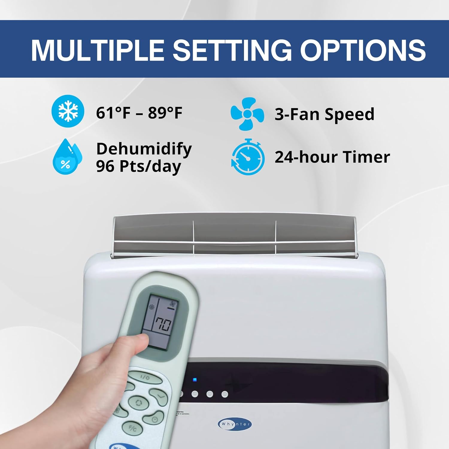 Whynter ARC-12SD 12,000 BTU (6,936 BTU SACC) Dual Hose Cooling Portable Air Conditioner, Dehumidifier, and Fan with Storage bag, up to 400 sq ft in White