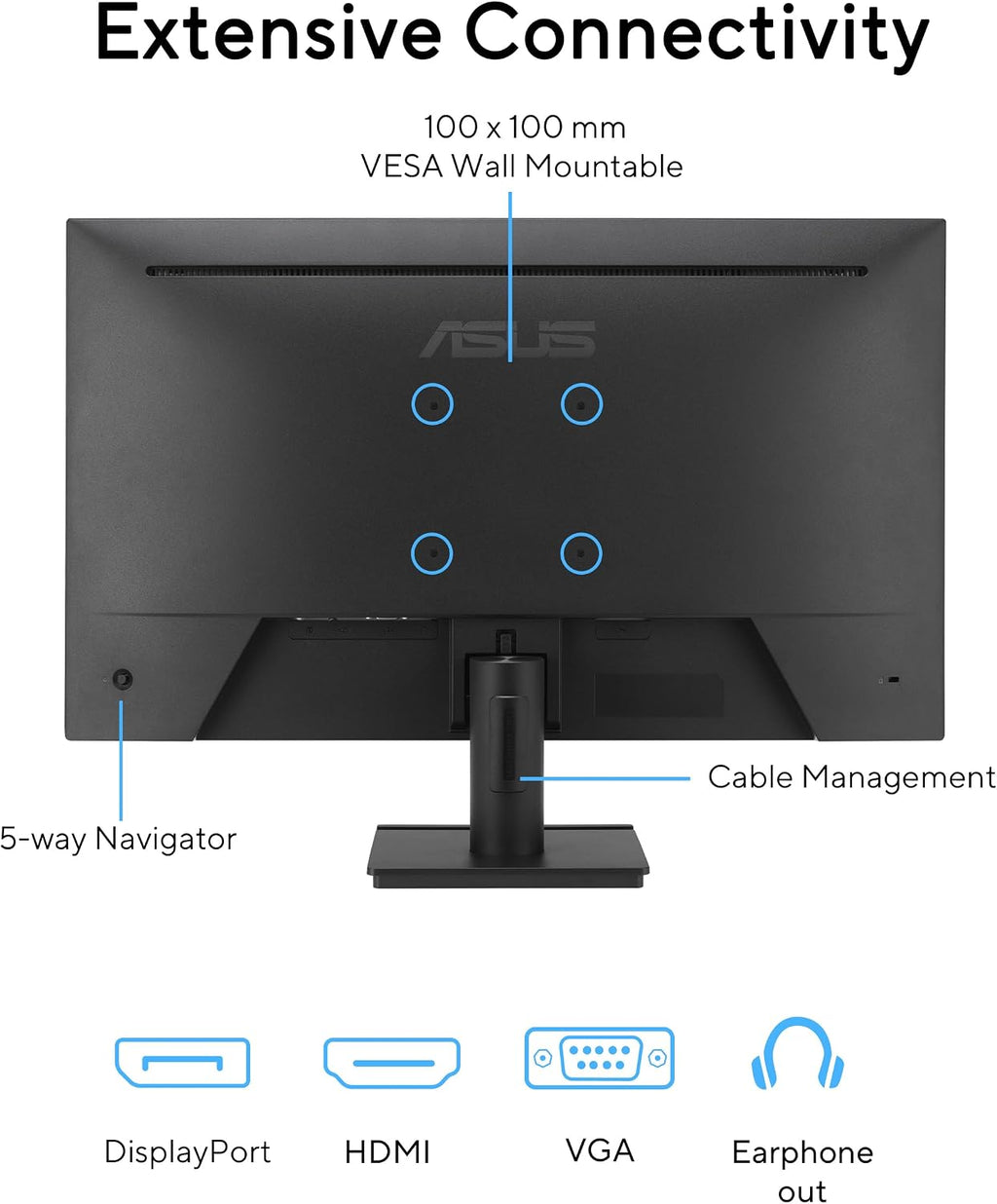 ASUS 24' 1080P Computer Monitor (VA249QG) – IPS, Full HD, 120Hz, 1ms, Adaptive-Sync, 99% sRGB, Speakers, HDMI, DisplayPort, VGA, Low Blue Light, Flicker-Free, VESA Mountable, 3yr Warranty
