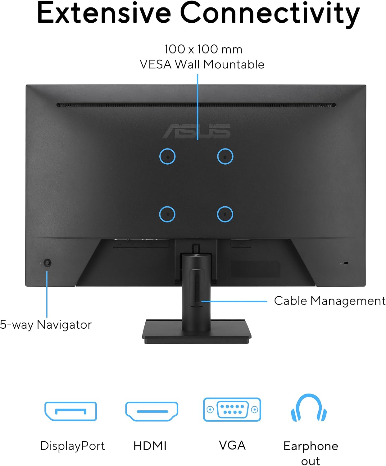 ASUS 24' 1080P Computer Monitor (VA249QG) – IPS, Full HD, 120Hz, 1ms, Adaptive-Sync, 99% sRGB, Speakers, HDMI, DisplayPort, VGA, Low Blue Light, Flicker-Free, VESA Mountable, 3yr Warranty