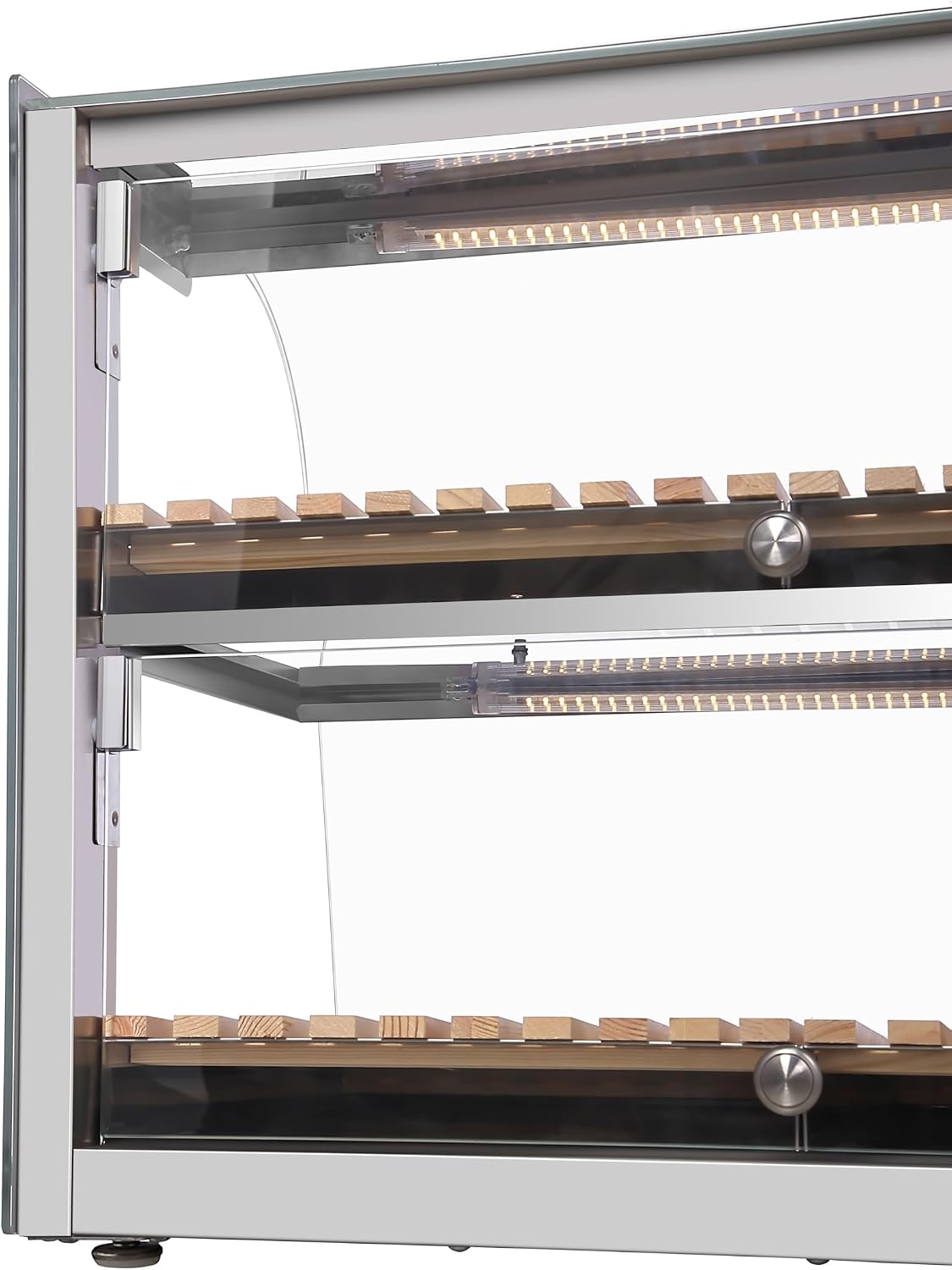 KoolMore 40 in. Glass Countertop Dry Bakery Display Case with Two Shelves and Bamboo Trays
