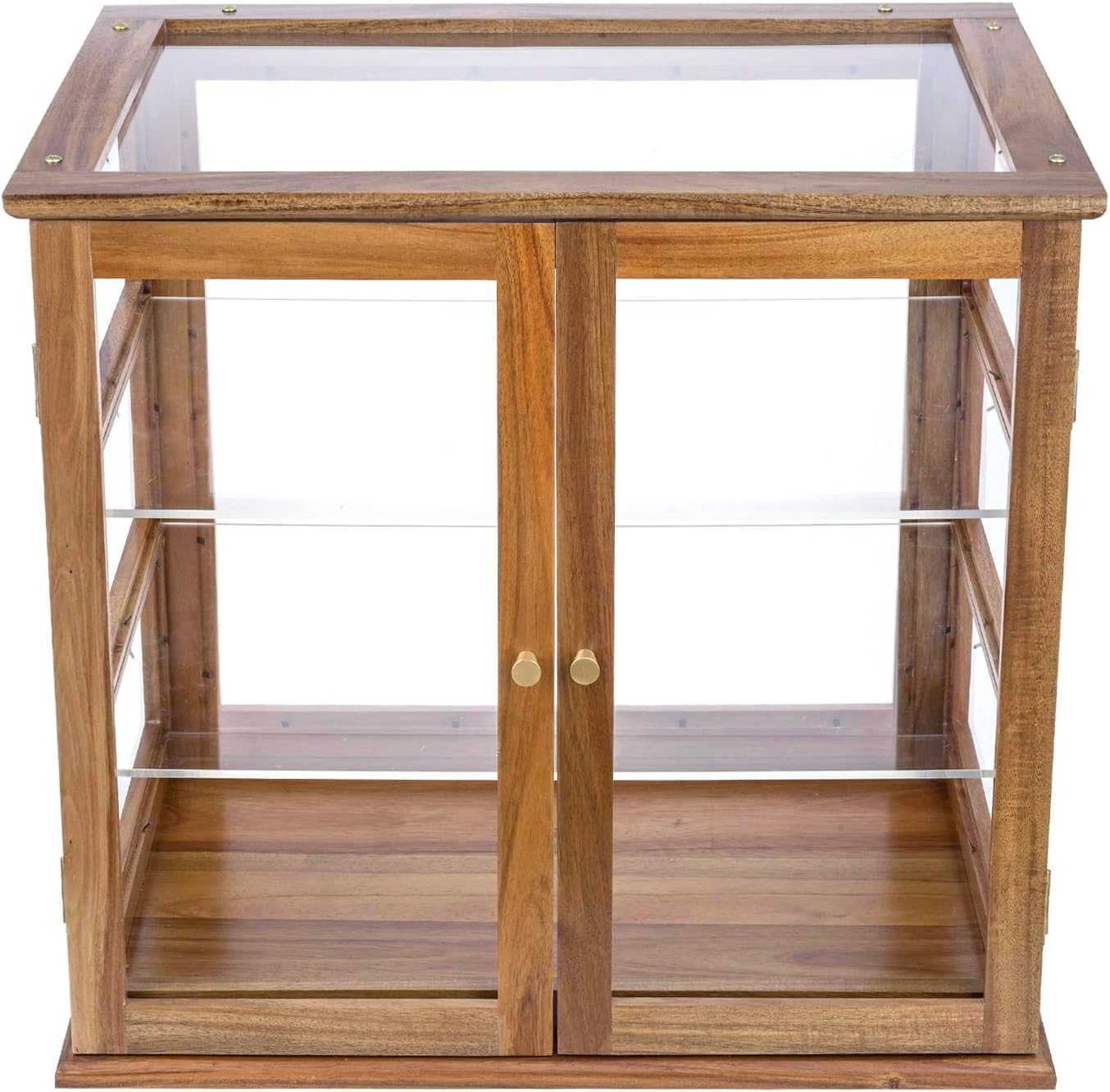 Pastry Display Case,Cookie Display, Professional-Grade Retail Bakery Display Case,,3 Tier Premium Acacia Wood and Clear Acrylic Bread Box,with Removable Trays and Rear Doors for Home or Commercial Use