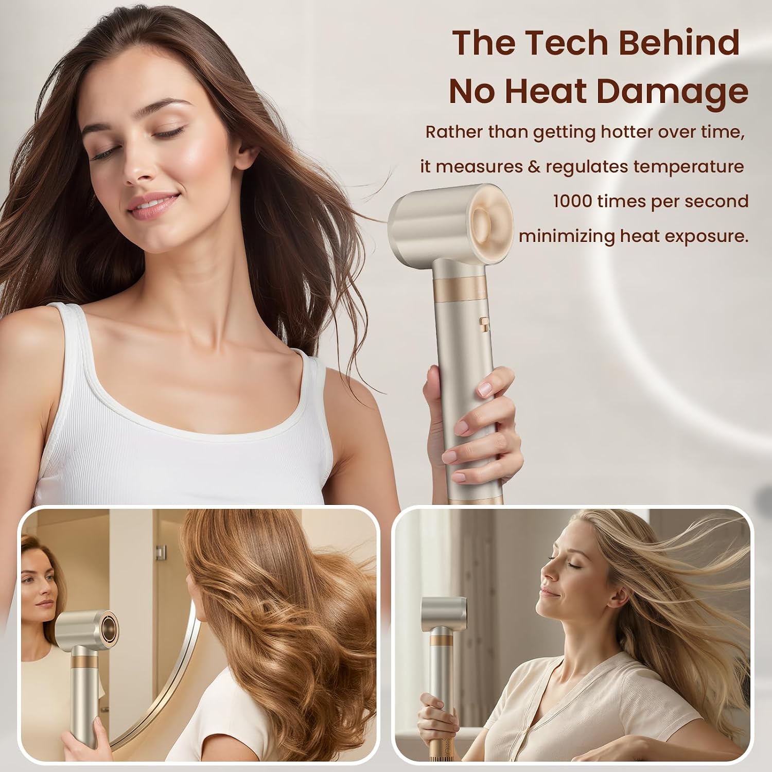 MESCOMB 6 in 1 Hair Dryer and Straightener, Hot Air Styler Wrap - Fast Drying, 1400W Air Dryer with Straightener, Frizz-Free Blowout Brush for Smoothing & Curling, Volumizing