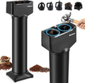 Huanyu Portafilter Cleaner Electric, 16L Large Capacity with 2 Brush Heads and 3 Scrapers for 58mm/51mm Portafilters, Vertical for Commercial Use, Automatic Coffee Grounds Cleaning Machine