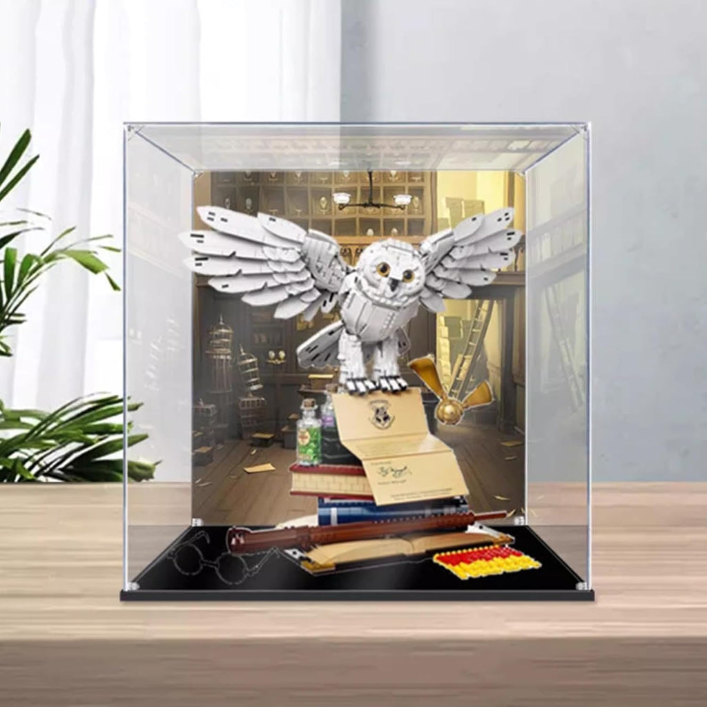 Acrylic Transparent Display Case for Lego 76391 Owl Dustproof Transparent Display Case Showcase（19.6*15.7*19.6 inches (Display Case Only) (3mm Back Spray Model)