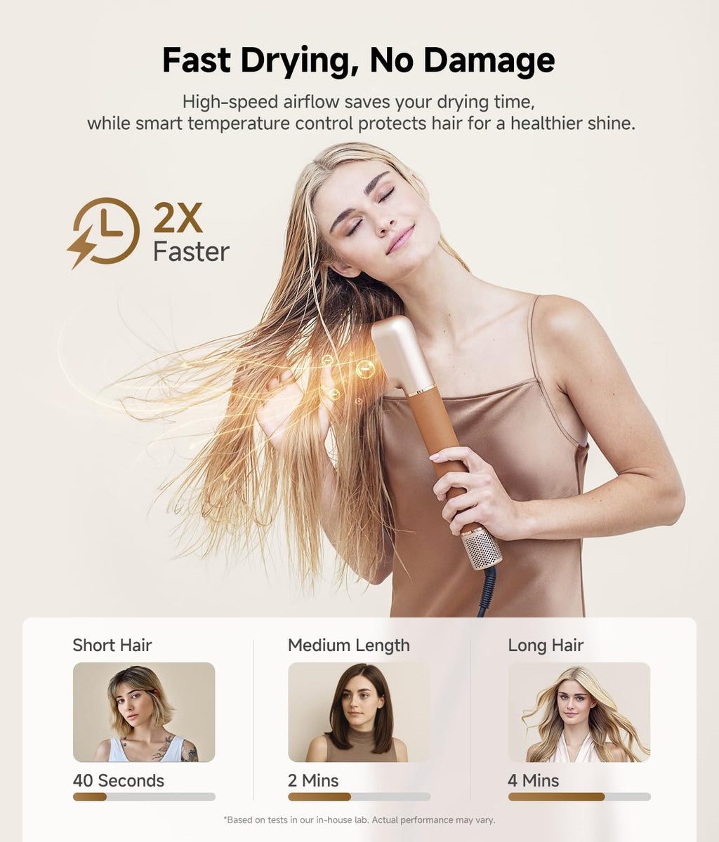 DREAME AirStyle Pro 7-in-1 Hair Styler & High Speed Dryer | Snap-on Attachments for Curling, Smoothing, Volumizing | Fast Drying, Frizz Control, Cool Shot | Luxury Leather Package, 120V Voltage