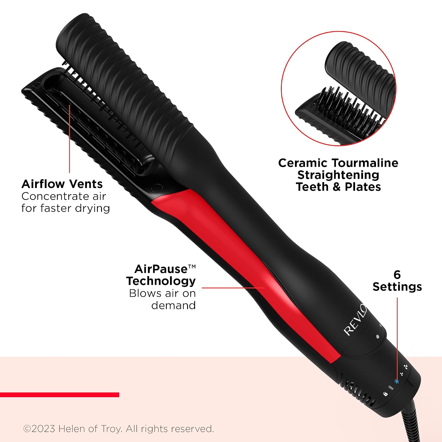 Revlon One-Step Air Straight | 2-in-1 Dryer & Flat Iron | Straightening Dryer (Pack of 2)