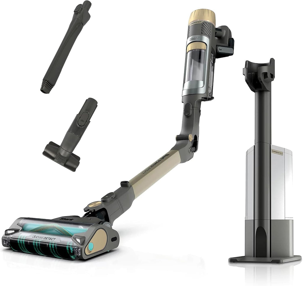Shark Cordless Vacuum Cleaner with HEPA Filter, PowerDetect Clean & Empty, Powerful Suction, Auto-Empty System, Pet Hair Pickup, Carpets & Hardfloor, Gold (Renewed)