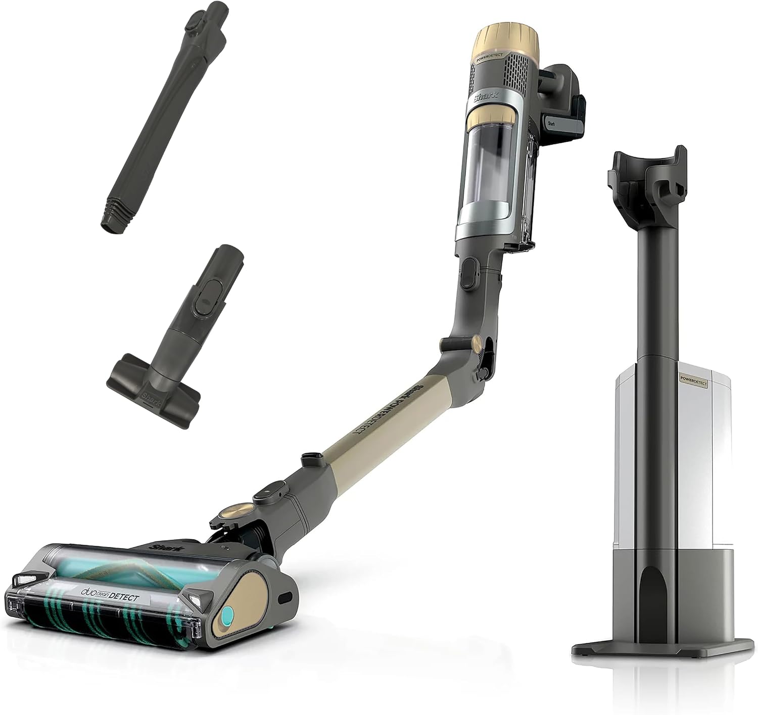 Shark Cordless Vacuum Cleaner with HEPA Filter, PowerDetect Clean & Empty, Powerful Suction, Auto-Empty System, Pet Hair Pickup, Carpets & Hardfloor, Gold (Renewed)