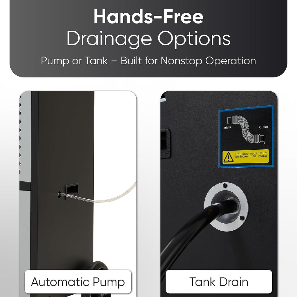 350 Pints Commercial Dehumidifier for Basements & Industrial Spaces – Built-In Pump, Drain Hose, Continuous Operation, 2-Speed Fan, 30000 Sq Ft Coverage