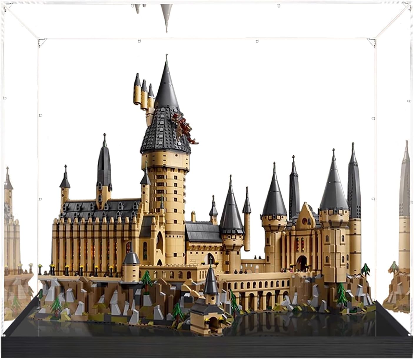 Acrylic Display Case for LEGO 71043 Hogwarts Castle with 0.8-Inch Elevated Base - Dustproof Clear Display Box(NOT Included The Model)
