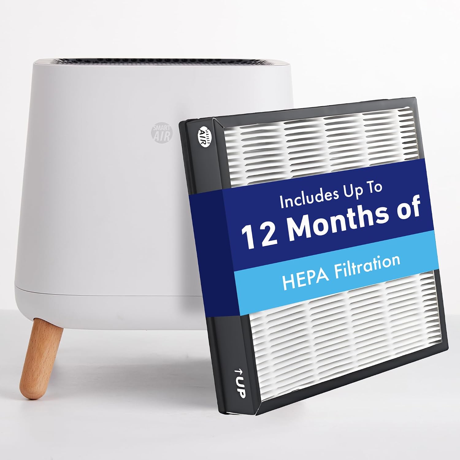 Smart Air(AKA Smart Health) Sqair Air Purifier|H13 HEPA 99.97%| Cleans up to 900 sq ft/30 mins, 23 - 52 dB| For Home, Bedroom, Office, Kitchen|Reduces Allergies, Smoke, Dust, Pet Odors
