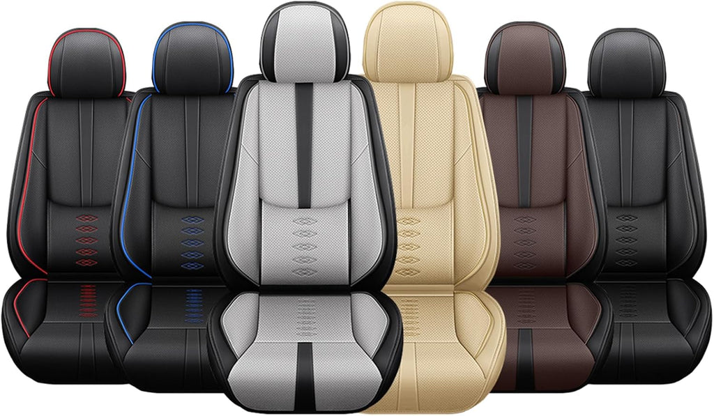 Leather Seat Covers for Lexus LS 460 2007-2017,Premium Car Seat Covers Full Set,Waterproof Car Seat Protectors with Airbag,Comfort Interior Cover Seats for Cars(Black+Blue)