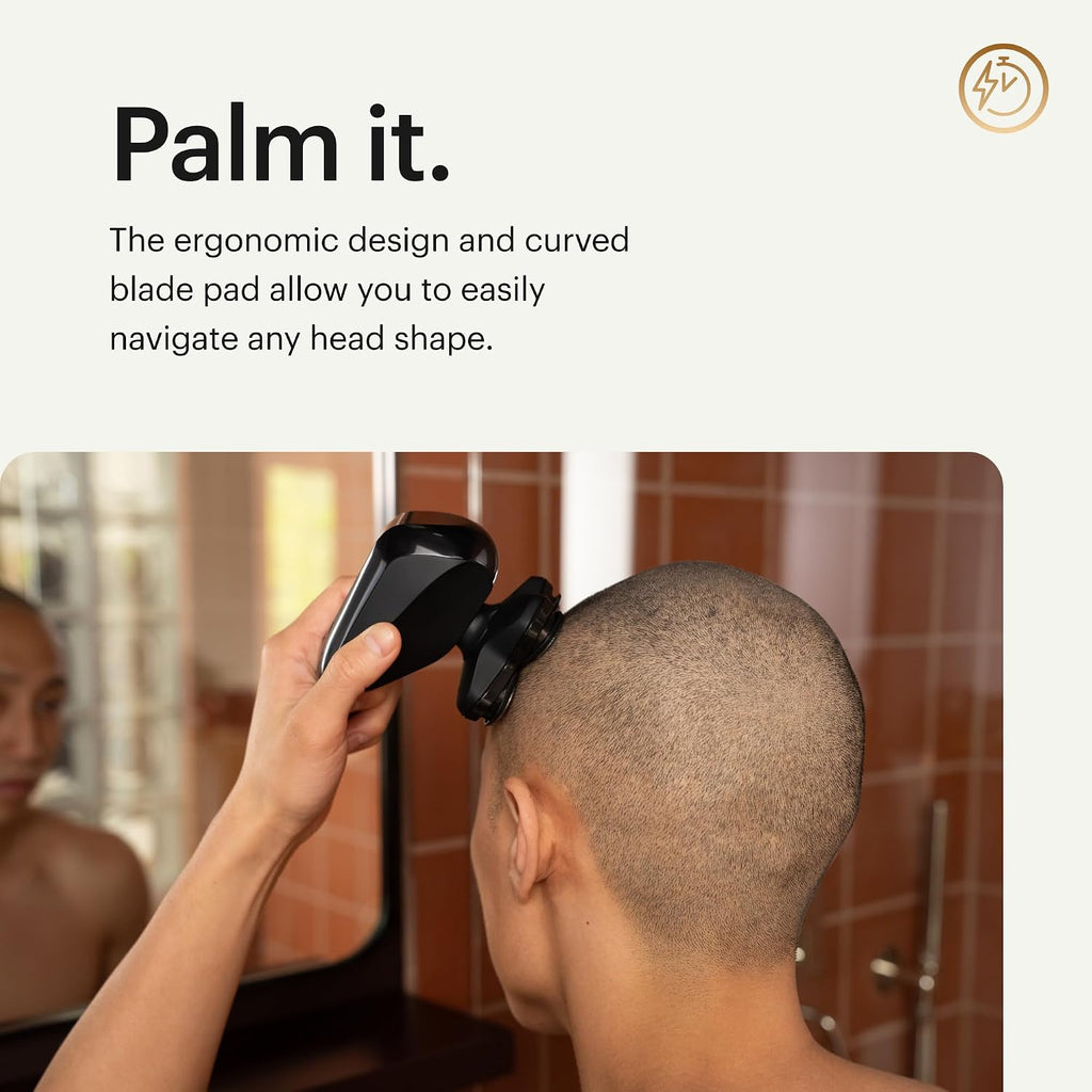 MANSCAPED® The Dome Shaver™ PRO Head Shaver for Bald Men – Five Rotary Blade Design with SkinSafe® & FlexAdjust Technology, Waterproof, USB-C & Wireless Charging Compatible with Travel Lock