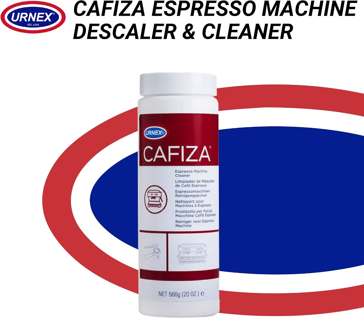 Urnex Cafiza Espresso Machine Descaler & Cleaner — 20oz Bottle (Case of 12)