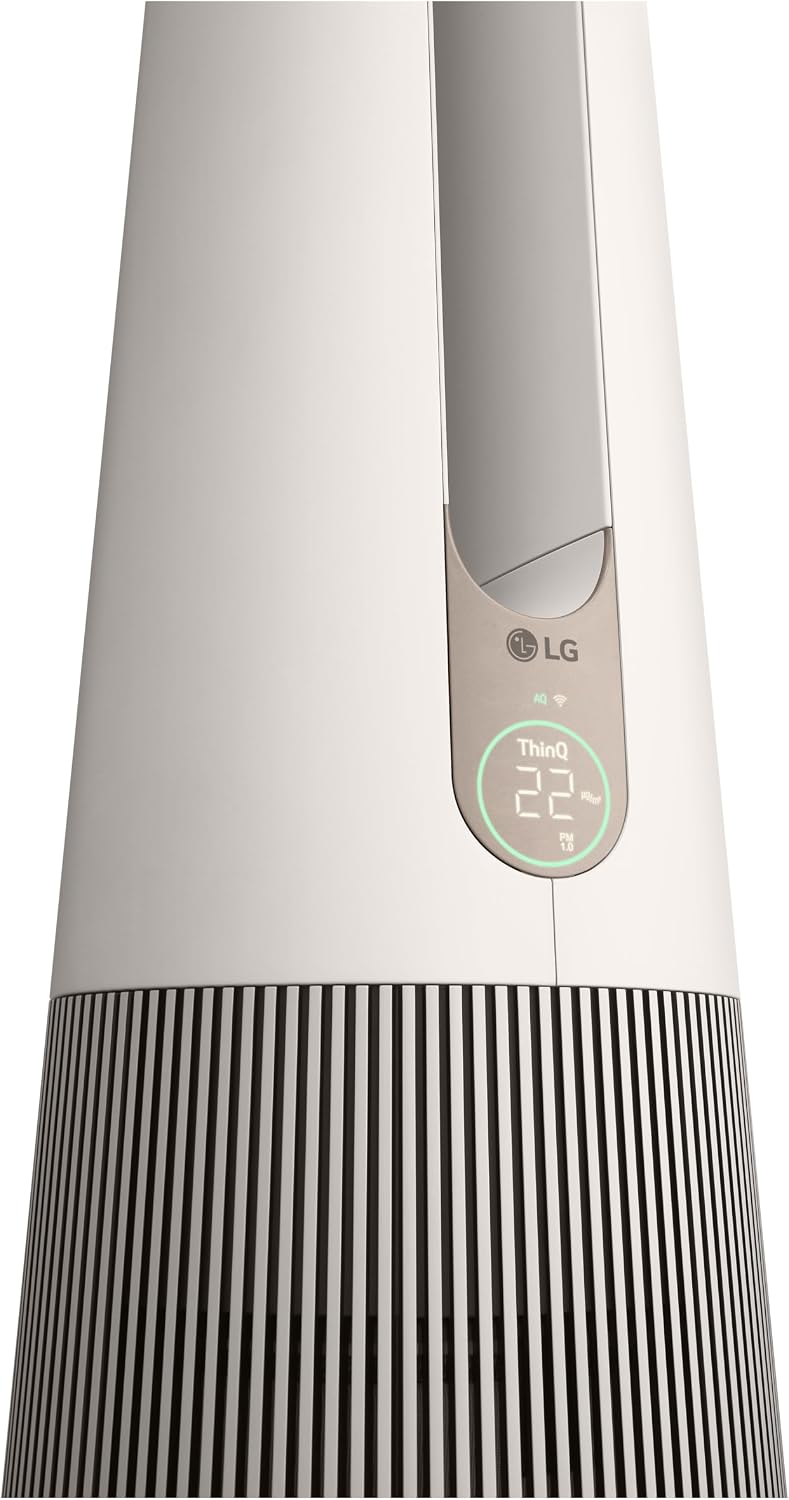LG PuriCare AeroTower Air Purifier Fan for Home, Large and Small Room, Bedroom, with True HEPA Filter, Multiple Airflow Options, WiFi, Air Quality Monitor, Low Noise, NanoFiber