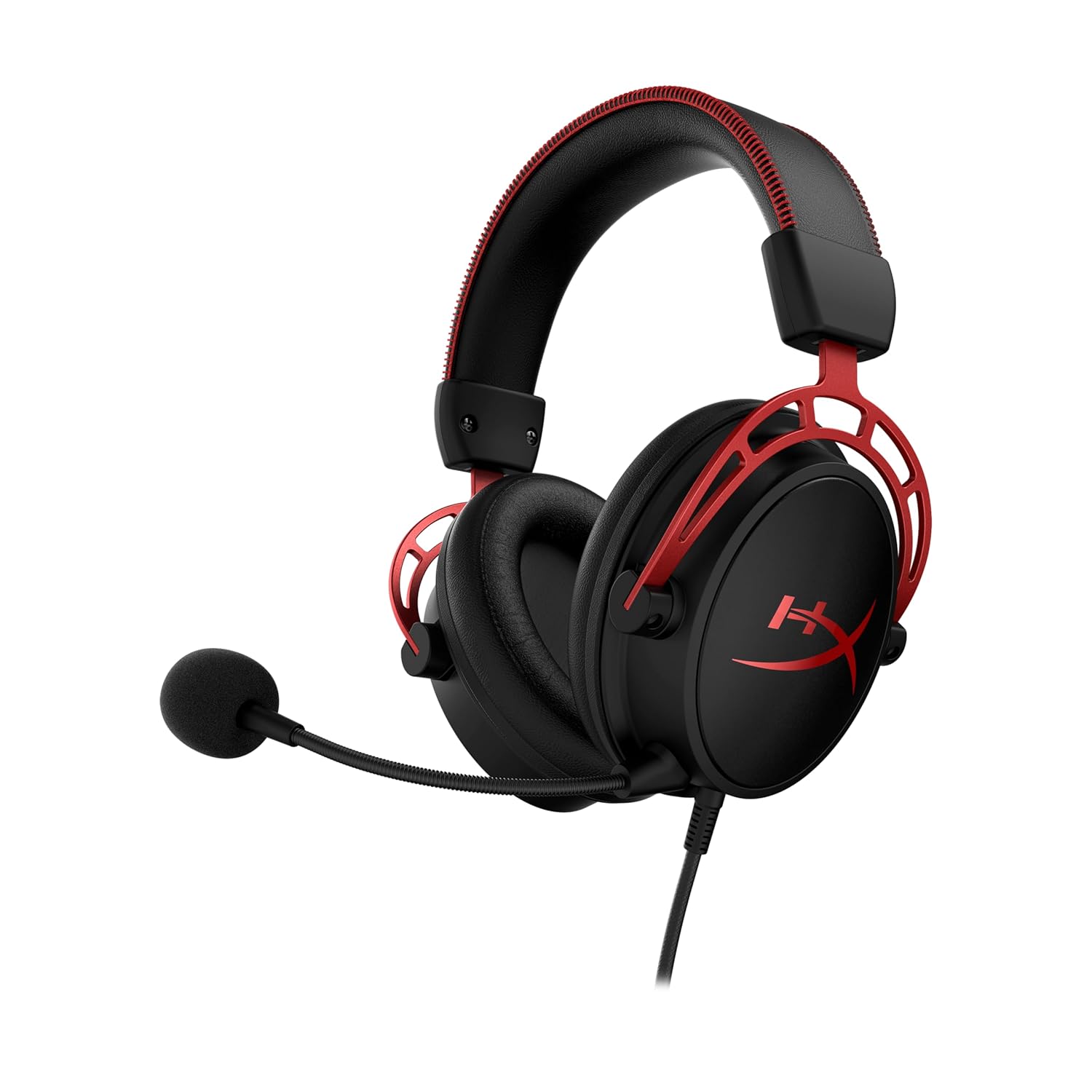 HyperX Cloud Alpha - Gaming Headset,Dual Chamber Drivers,Legendary Comfort,Aluminum Frame,Detachable Microphone,Works on PC,PS4,PS5,Xbox One/Series X|S,Nintendo Switch and Mobile – Red,(Pack of 10)