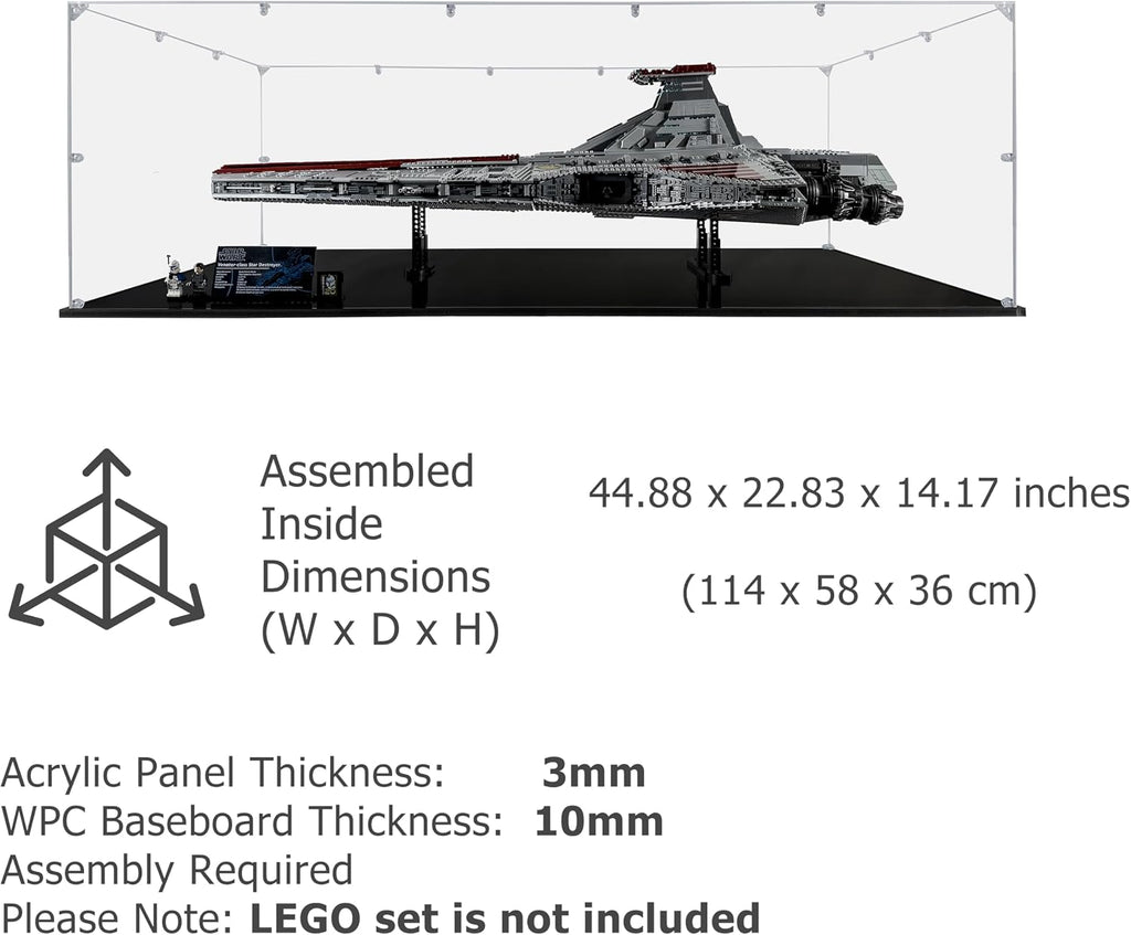 Acrylic Display Case for Venator-Class Republic Attack Cruiser #75367, Dustproof Display Case (Case Only)