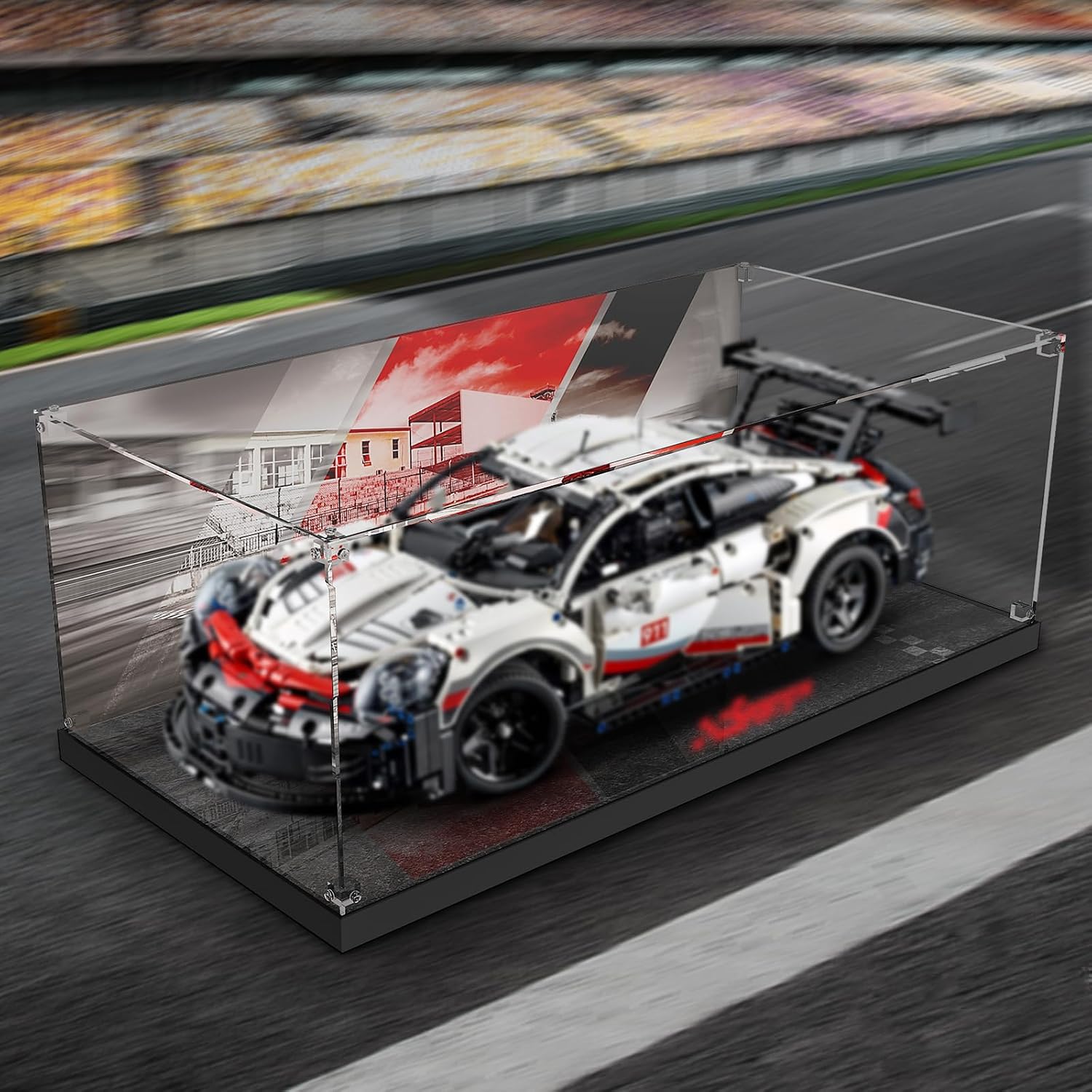 Acrylic Display Case for Lego 42096 Porsche 911 RSR Race Car Model, Dustproof Clear Display Box (The Model NOT Included)