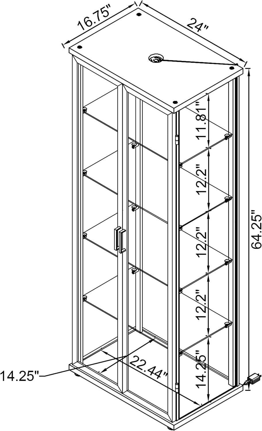 Coaster Home Furnishings Aero 5-Shelf Display Curio Cabinet with LED Lighting White 950399