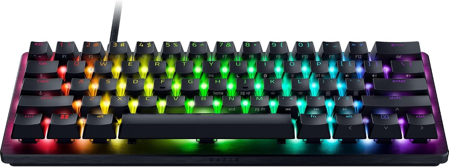 Razer Huntsman V3 Pro Mini 60% Esports Gaming Keyboard: Analog Optical Switches - Razer Snap Tap - Rapid Trigger - Adjustable Actuation - Dual-Purpose Mod Keys - Doubleshot PBT Keycaps - Black