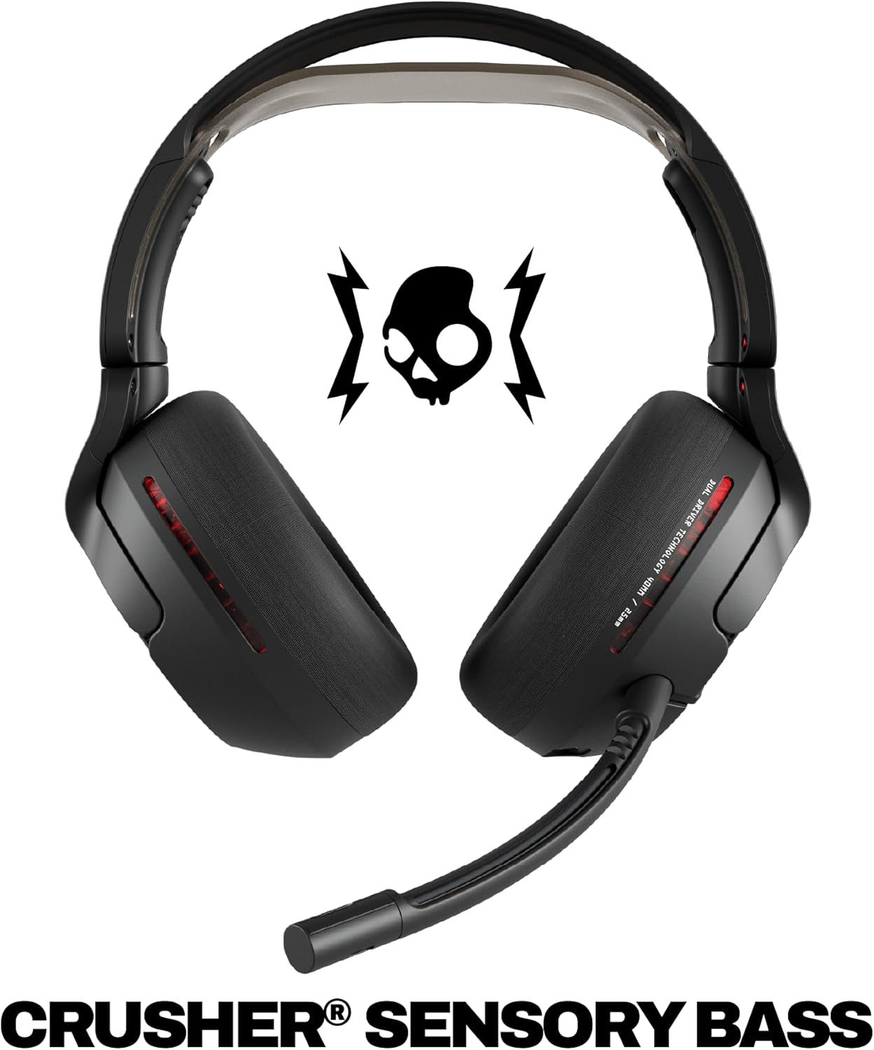 Skullcandy Crusher PLYR 720 Wireless Gaming Headset, Ultimate Immersion and Comfort, THX Spatial Audio, Multi-Sensory Bass and Platform- Digi-Black, Removable Mic, PC, PlayStation, Nintendo