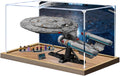 Acrylic Display Case for Lego 10356 Star Trek: Federation Starship Building Set– Dustproof Display Box & Showcase, Display Box Compatible with Lego 10356-Only Display case (Back Spray Wood Base 3)