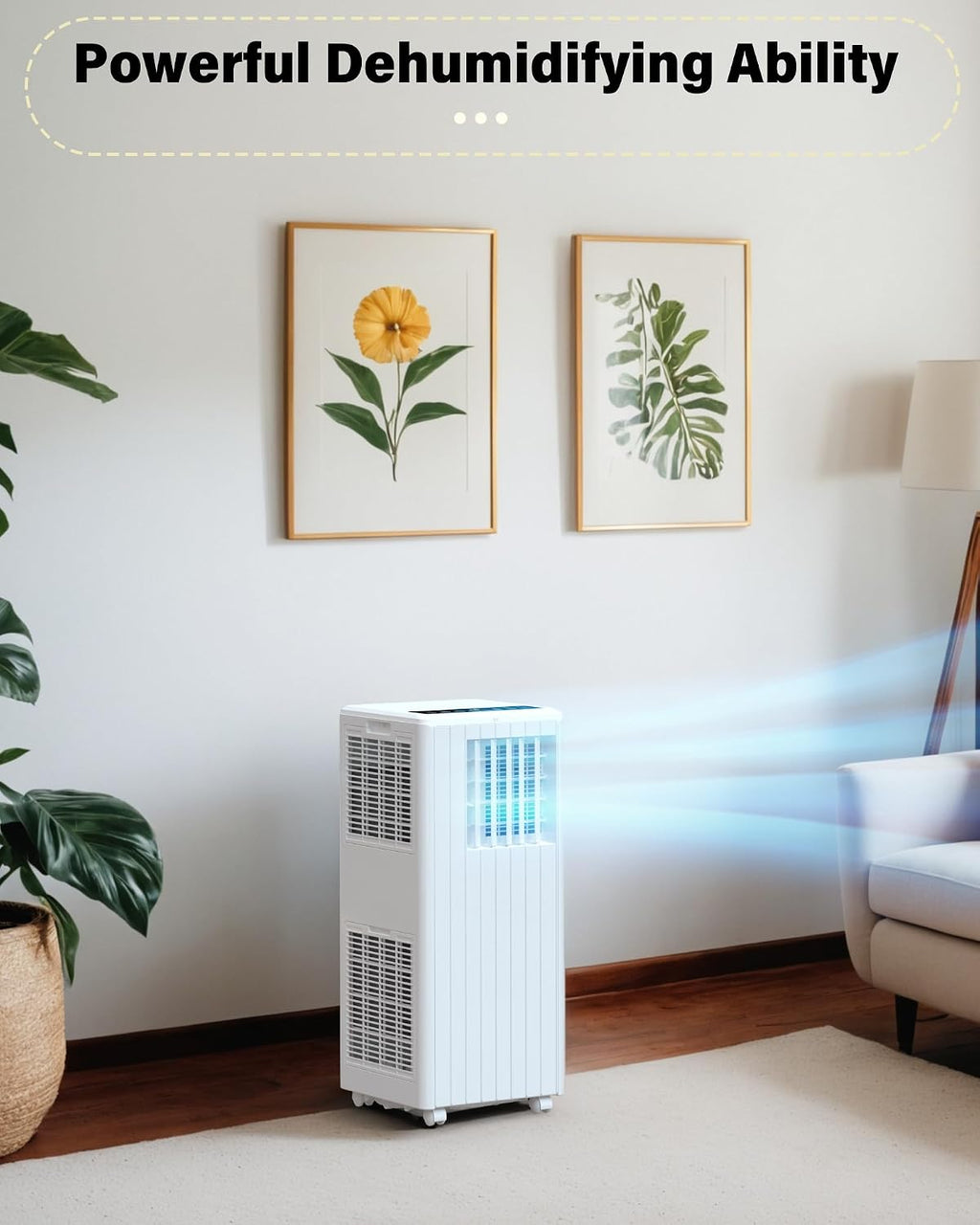 8,000 BTU Portable Air Conditioners 4-In-1 Drainage-free Standing AC Unit for Bedroom up to 350 sq.ft, with Cool, Dehumidifier & Fan Modes, Remote Control, 24H Timer, Sleep Mode, Window Kits