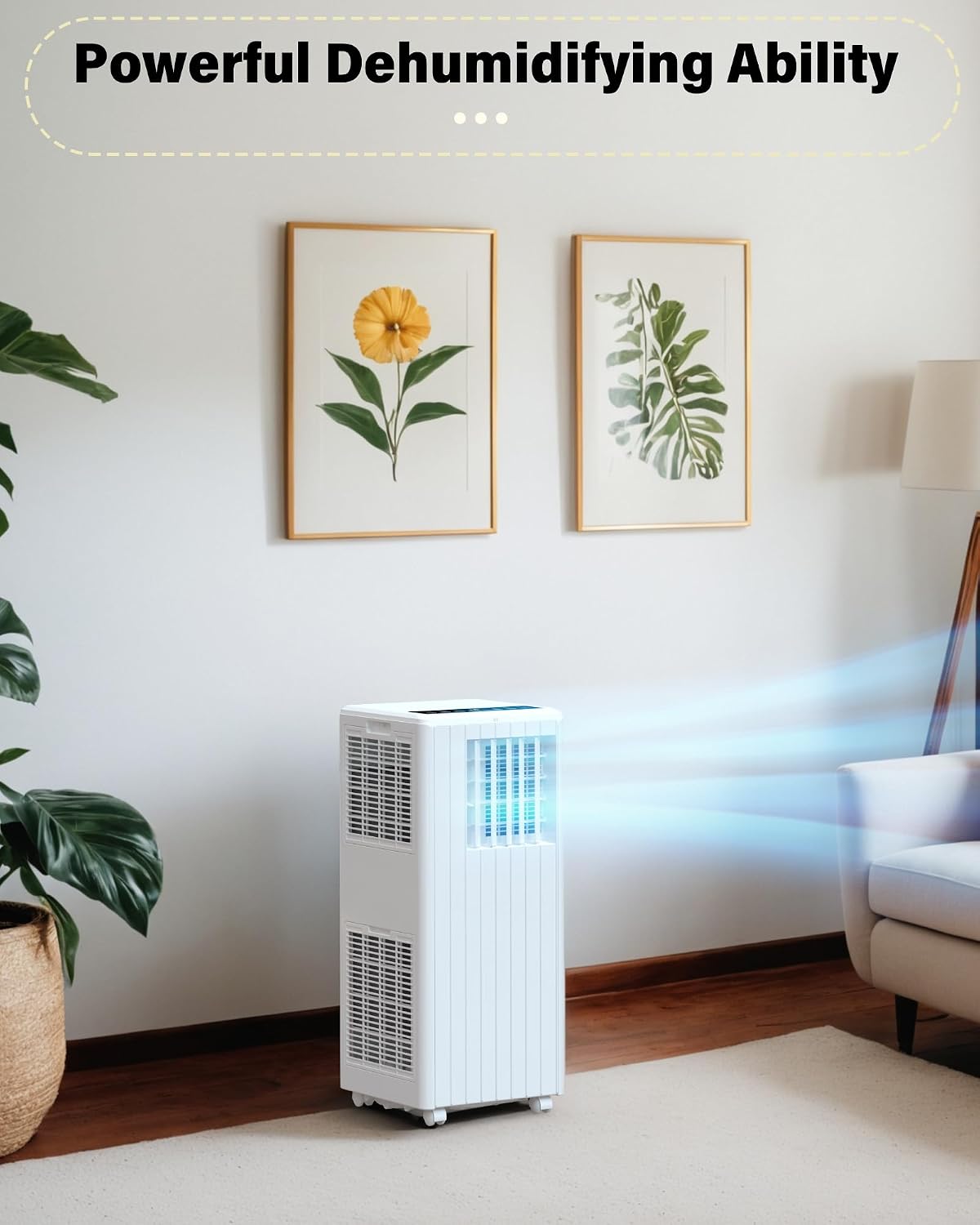 8,000 BTU Portable Air Conditioners 4-In-1 Drainage-free Standing AC Unit for Bedroom up to 350 sq.ft, with Cool, Dehumidifier & Fan Modes, Remote Control, 24H Timer, Sleep Mode, Window Kits