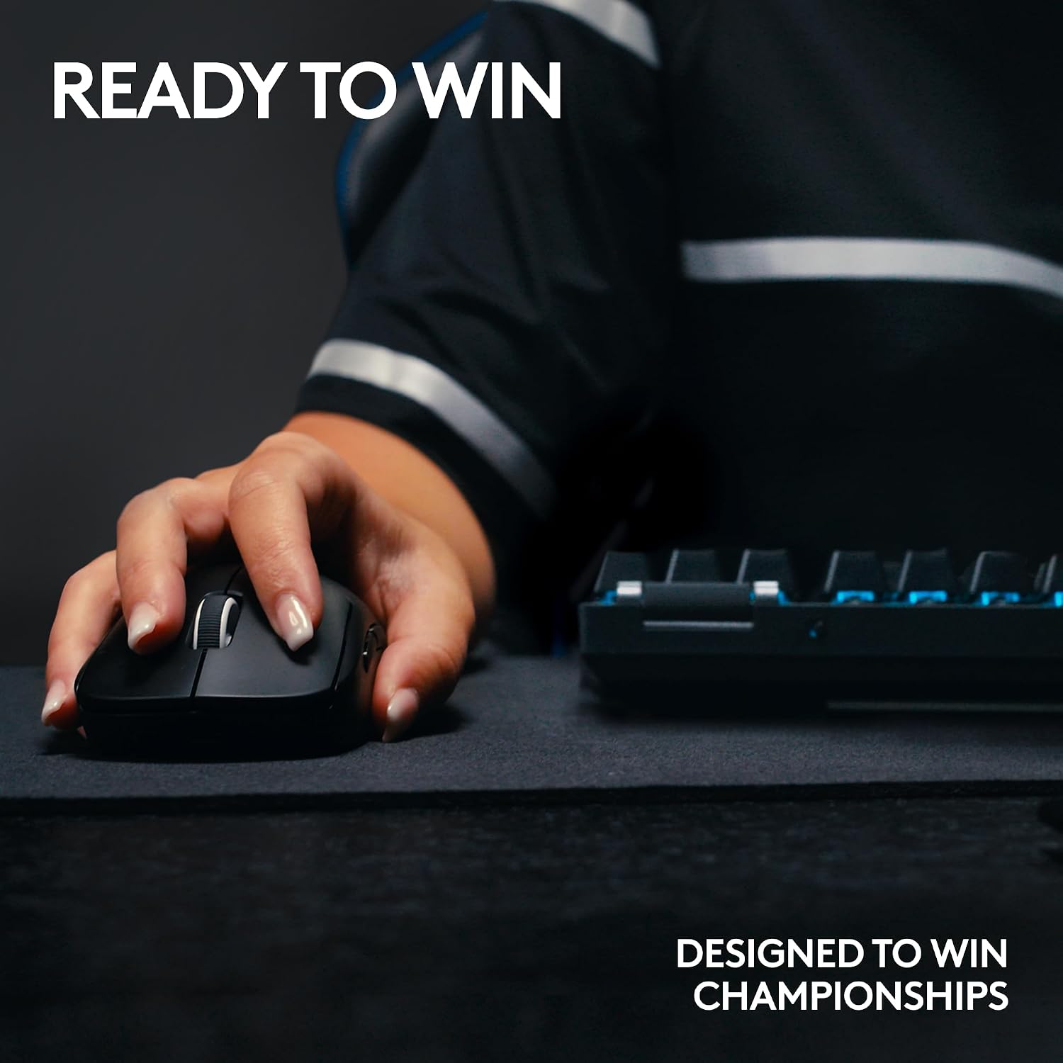 Logitech G PRO X TKL Lightspeed Wireless Gaming Keyboard, Ultra-Portable Tenkeyless Design, LIGHTSYNC RGB, PBT keycaps, Clicky Switches (GX Blue) - Black