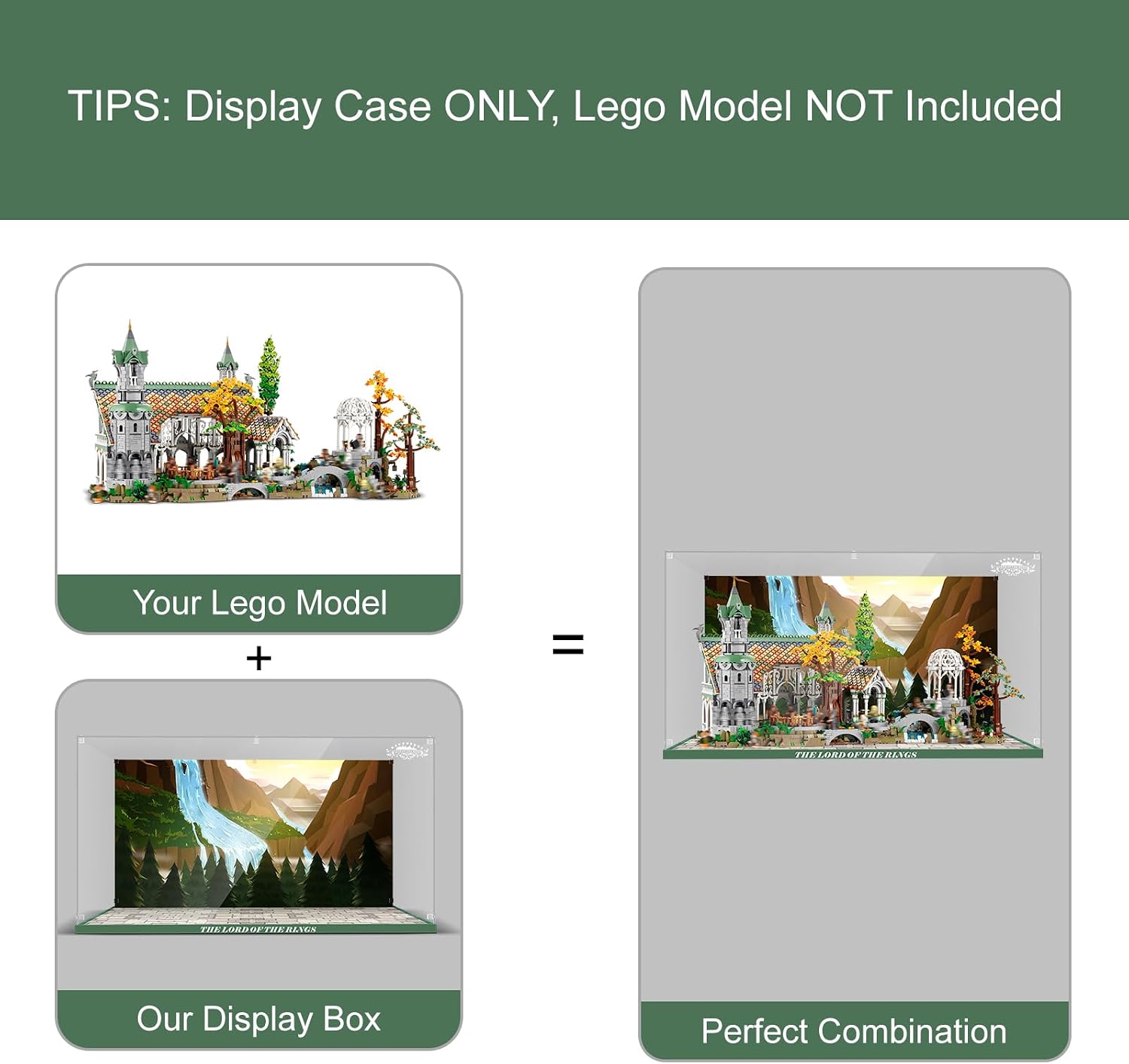 Clear Acrylic Display Case for Lego 10316 The Lord of The Rings: Rivendell – Dust-Proof Protective Showcase Box (Lego Set NOT Included)
