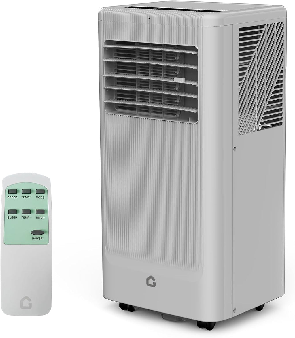 8000 BTU Portable Air Conditioner - Portable AC Unit for Bedroom up to 350 Sq. Ft, Cooling, Fan & Dehumidifier, Floor Standing Air Conditioner, 24H Timer, Window Kit Included, Black&Grey Top Cover