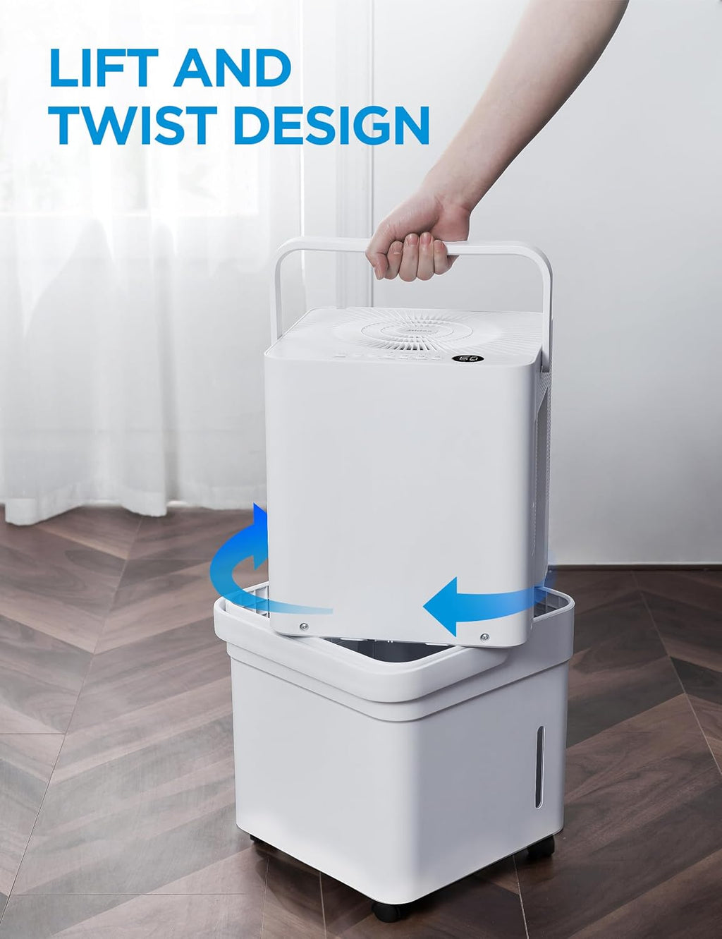 Midea Cube 35 Pint Dehumidifier for Basement and Rooms at Home for up to 3,500 Sq. Ft., Smart Control, Compatible with Alexa (White), Drain Hose Included