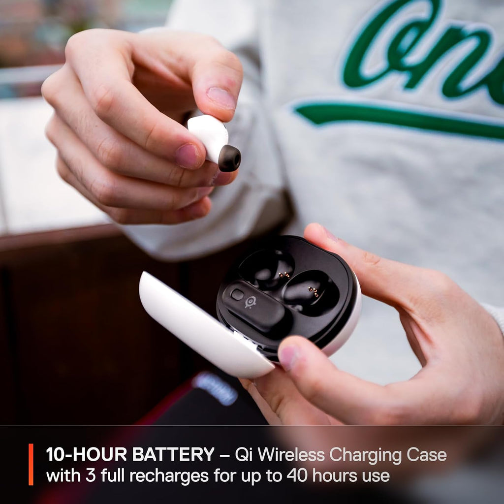 SteelSeries Arctis GameBuds for PlayStation/PC/Switch/Mobile — 2.4GHz + Bluetooth 5.3 Earbuds — ANC — Mobile App Sound Presets — Water Resistant IP55 — 40H Battery with Qi Charging Case - White