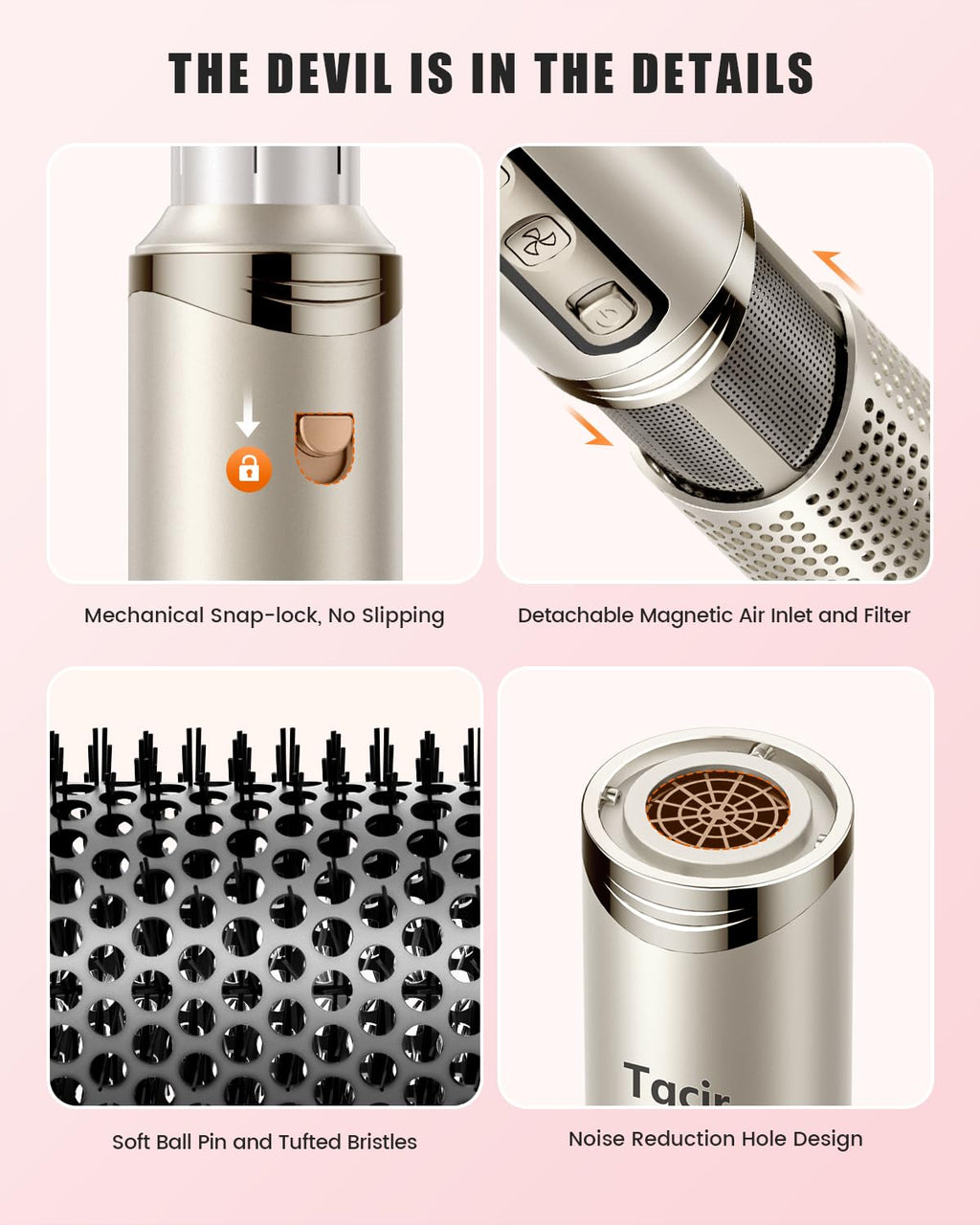 Tqcir 8-in-1 Professional Hot Air Styler&Hair Dryer Brush, Powerful Multi-Styler with Auto-Wrap Curler with Storage Case, Fast Drying Curling Straightening Volumizing Without Heat Damage