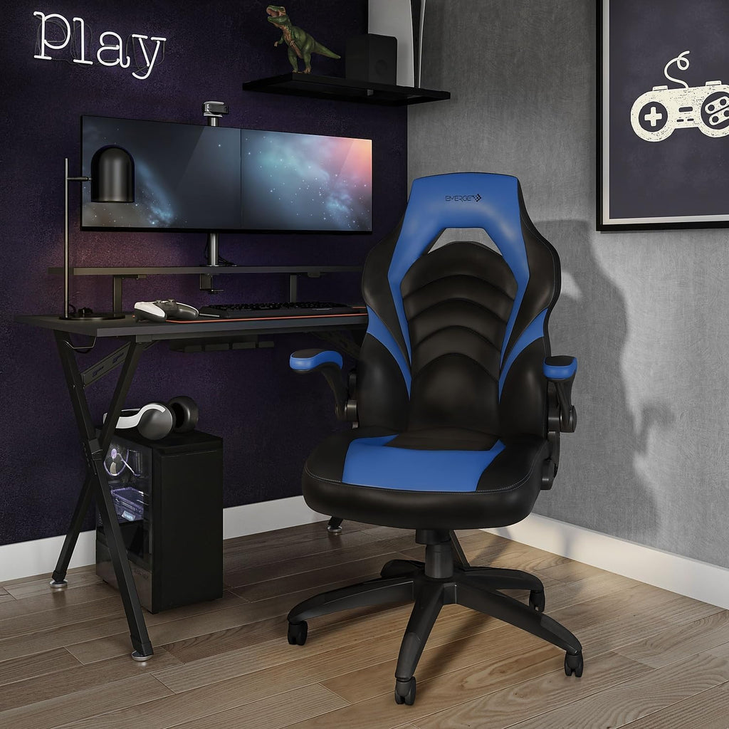 STAPLES Emerge Gaming Chair, Ergonomic, Adjustable Height, Swivel, Black