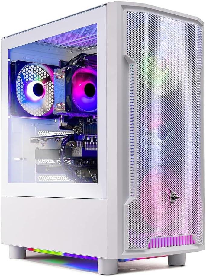 Skytech Gaming Archangel Desktop PC, Ryzen 7 5700 3.7 GHz (4.6GHz), AMD RX 9060XT 8GB, 1TB NVMe SSD, 32GB DDR4 RAM 3200, 650W Gold PSU, Wi-Fi, Win 11