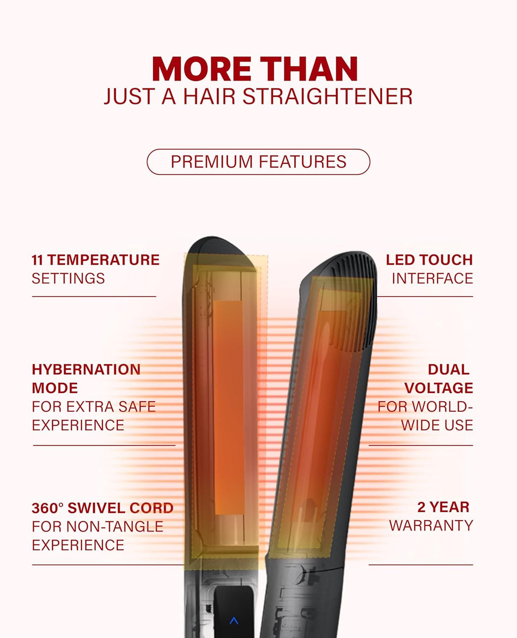 GLAMPALM GlamMuse Volumizing 1' | All-Ceramic Flat Iron Infused with Vita-C, Curved Plates for Volume & Curl, Trusted by K-Pop Hair Stylists, Dual Voltage Hair Straightener, Silk Press | GP202T