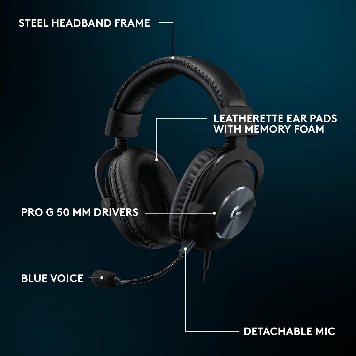 Logitech G Pro X SE Wired Gaming Headset with Microphone: Detachable Mic, DTS Headphone:X 7.1, Memory Foam Ear Pads, 50 mm Drivers, USB DAC Incl. - Black, Pack of 4