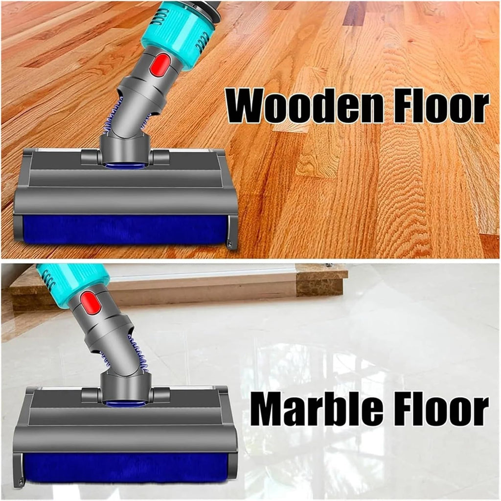 Electric Mop Head Wet and Dry with Washing Brush ，Compatible for Dyson， V7 V8 V10 V11 V15 Green Light Cleans and Dries Hard Floors,Main Brush