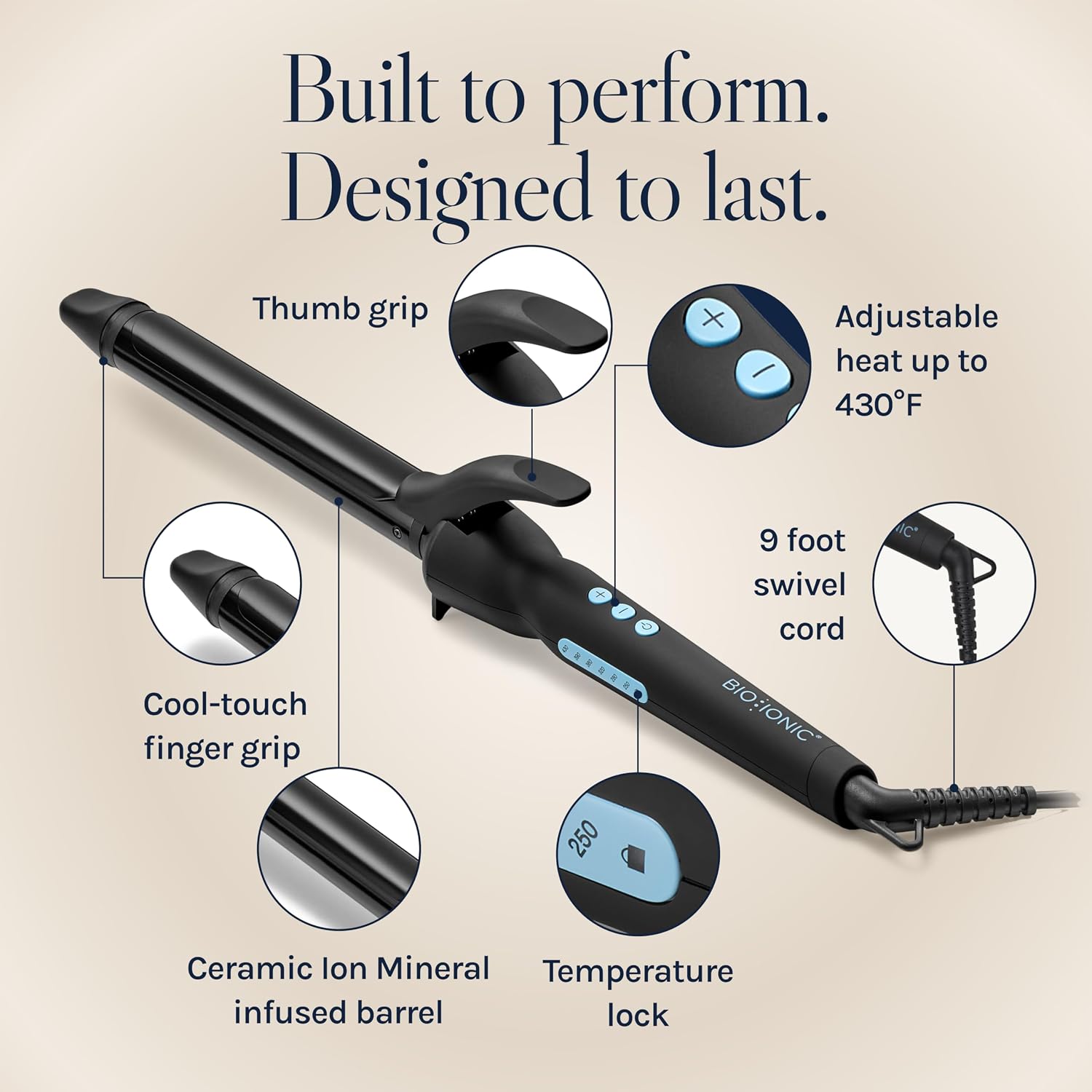 Bio Ionic Long Barrel Curling Iron with Moisture Heat Technology & NanoIonic MX Versatile Curling Wand - Multiple Barrel Sizes for Tight, Classic, Loose & Soft Curls