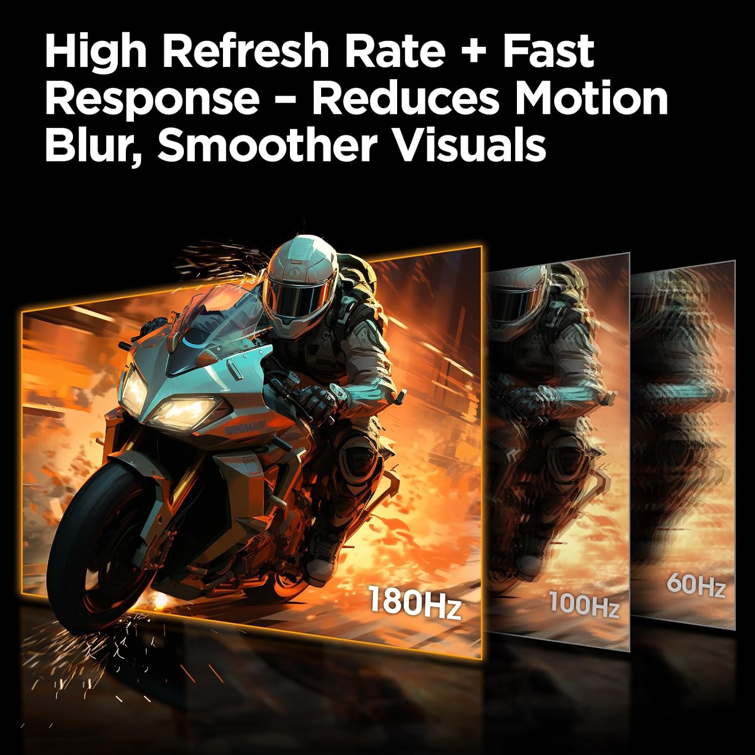 KOORUI 24' Gaming Monitor,180Hz 1ms Fast IPS Monitor, 1440P HDR400 Display, 90% DCI-P3 Color Gamut, Adaptive Sync, Slim Frame, VESA Mountable, HDMI 2.0, DP 1.4, G2421V