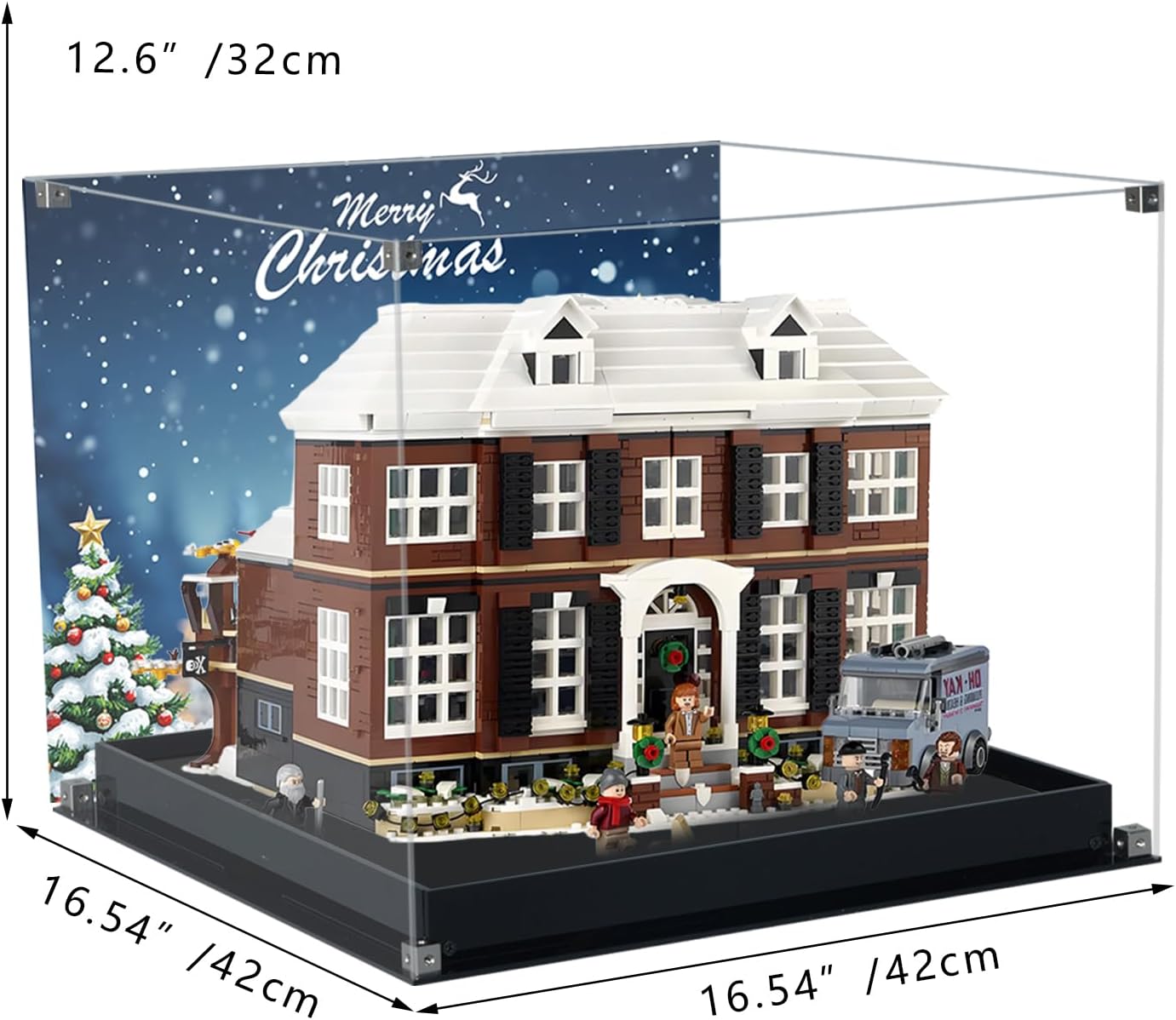 3MM Acrylic Display Case Compatible with Lego Set 21330 Home Alone,Dustproof High Definition Printing Box Fit for Lego Home Alone Model Gift for Christmas(Case Only)