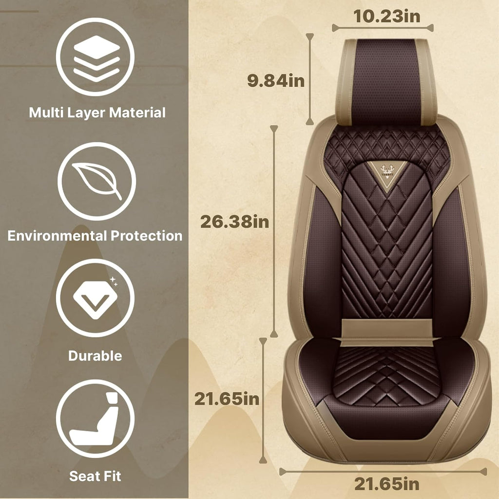 Fit for Ford F250 2011-2026 Seat Covers, Fashion Sport Seat Cover with Waterproof Leather, Airbag Safe Design Seat Protector (5 Front Seat Standard, Brown Coffee)