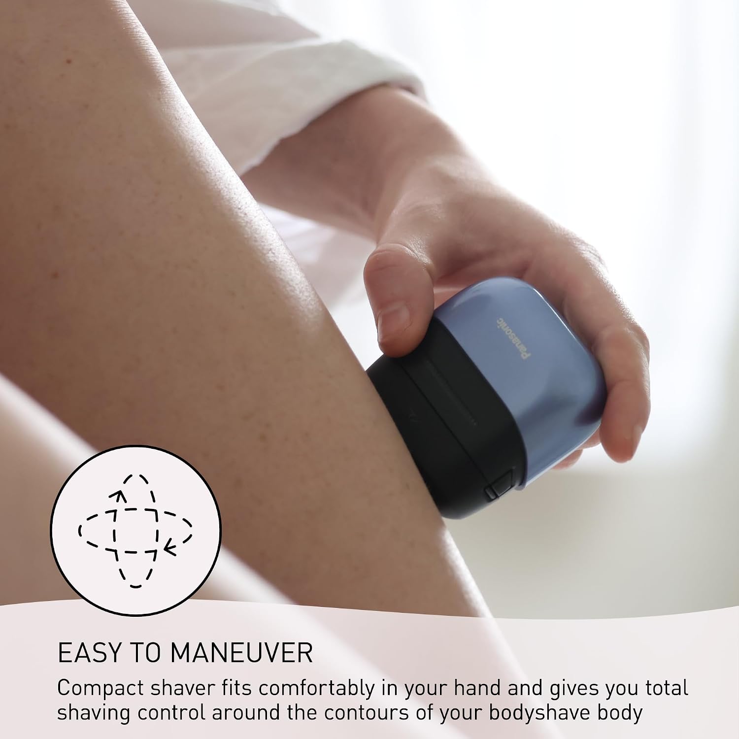 Panasonic Swipe Right Travel Shaver for Women, Portable Electric Razor with USB-C Charging, 3-Blade Cutting System for Dry or Wet Use - ES-CM3A-V