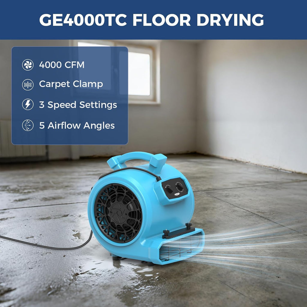 ALORAIR Water Damage Restoration Combo Package 8x Air Mover 2x Air Scrubber 1x Commercial Dehumidifier Ideal for Industrial, Commercial & Home Use-Set 3