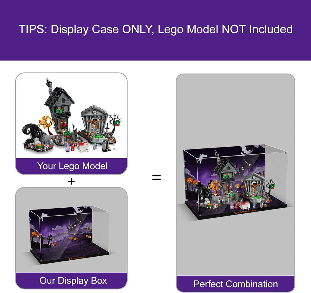 Acrylic Display Case for Lego Disney Tim Burton's The Nightmare Before Christmas, Dustproof Display Box Compatible with Lego 21351 (ONLY Box, NOT Model)
