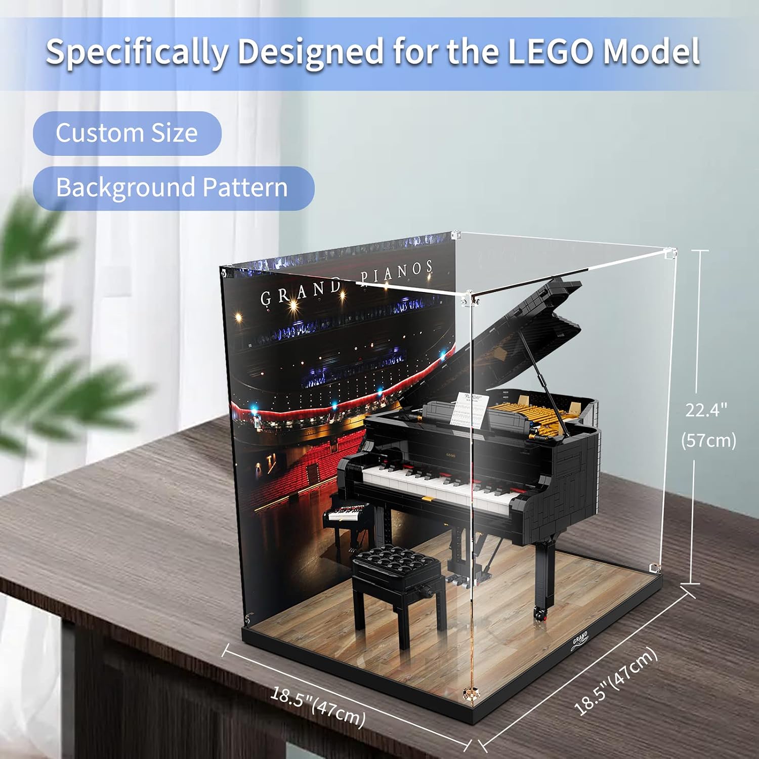 Acrylic Display Case for Lego 21323 Grand Piano; ONLY Display Case, The Model NOT Included